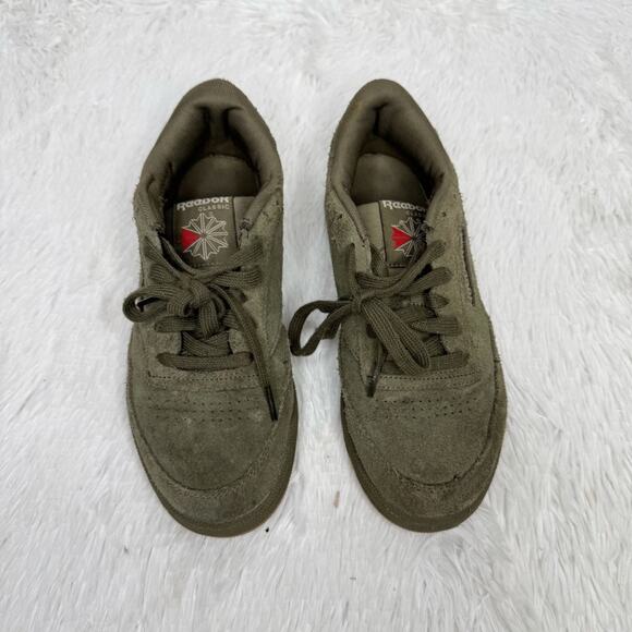 REEBOK / Club C 85 army green leather sneakers / M6 W7.5 - Picture 5 of 9